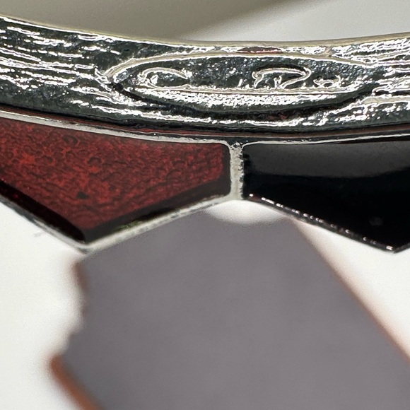 Oscar de la Renta Spring 2011 Runway Spiked Enamel Bangle Red Ombre Rare - Picture 6 of 10